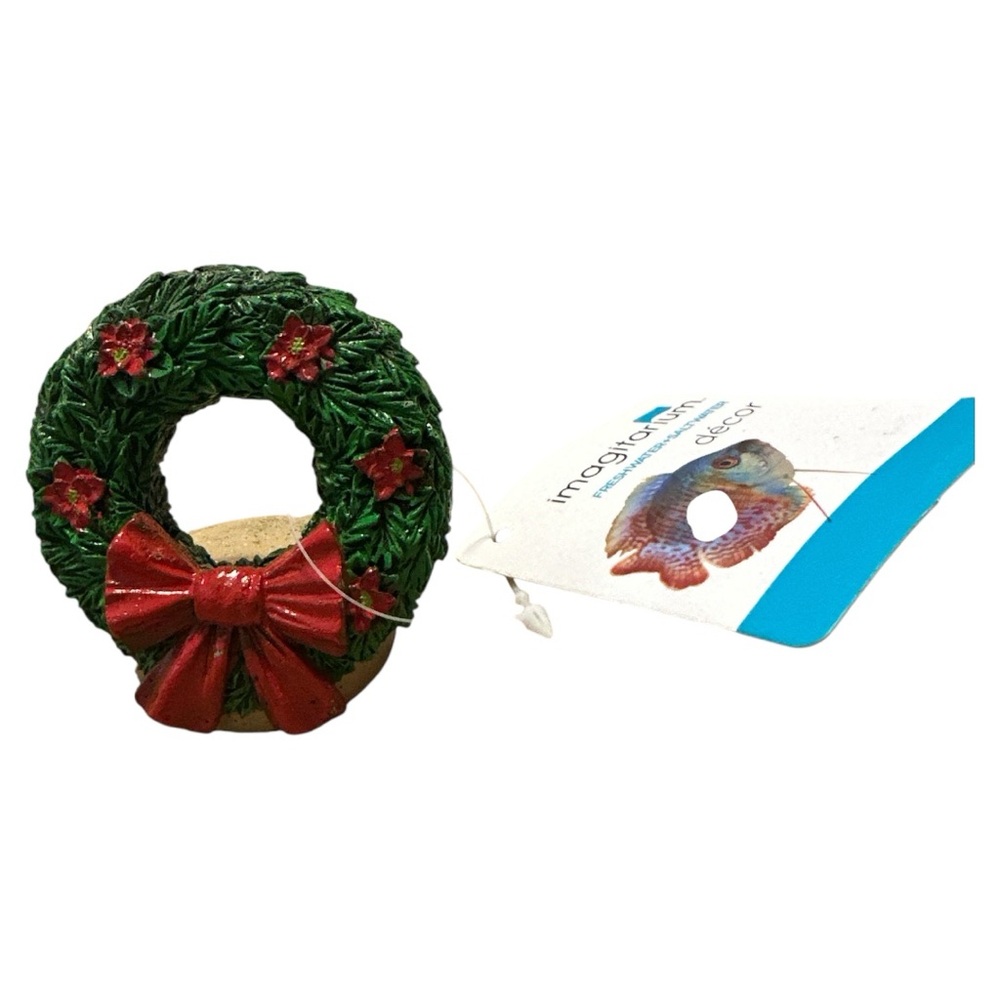 Imagitarium Christmas Wreath Aquarium Decor